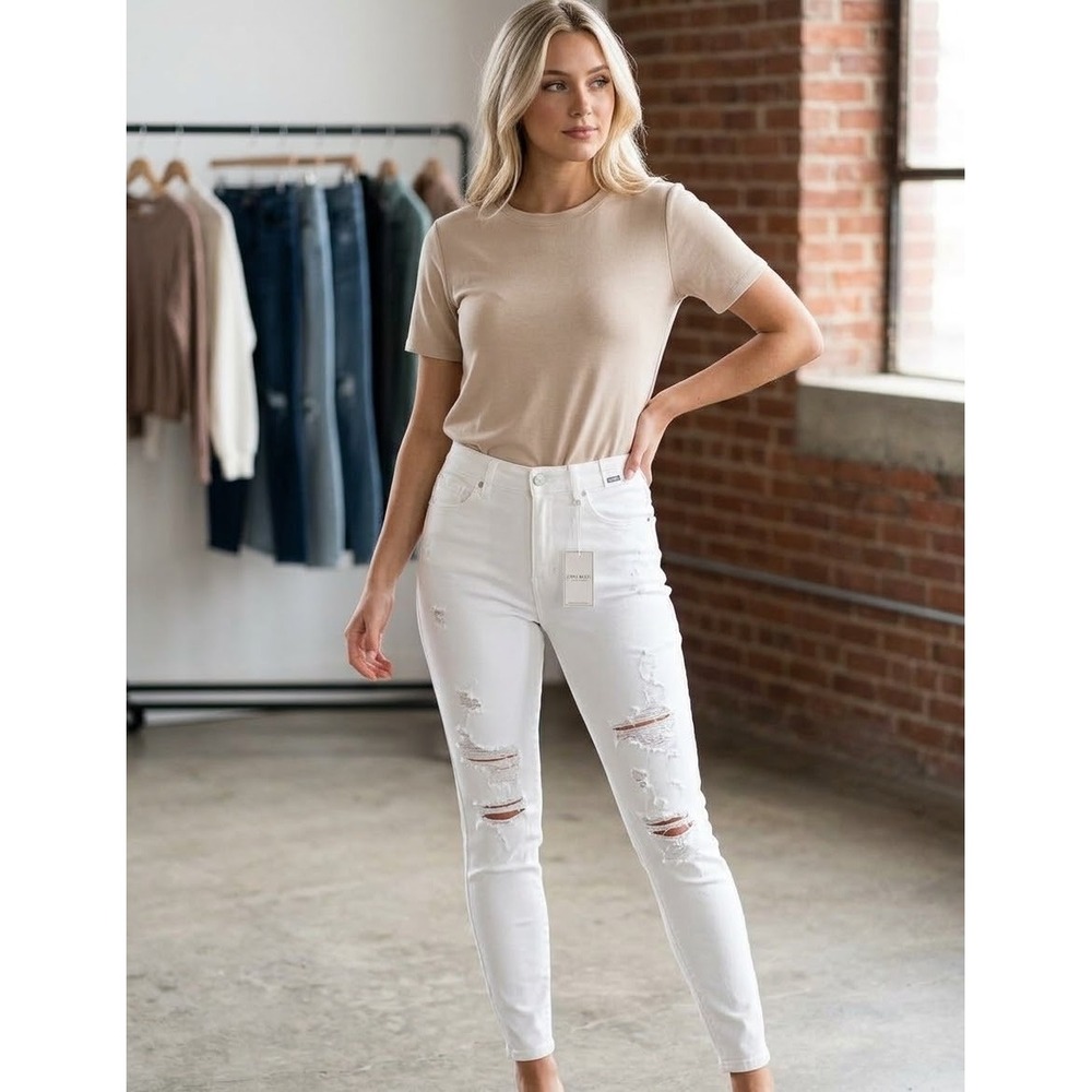 Judy Blue Skinny Jeans Women 14W White New